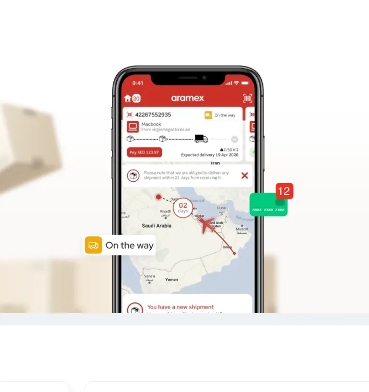 Aramex mobile app shipment tracking experience