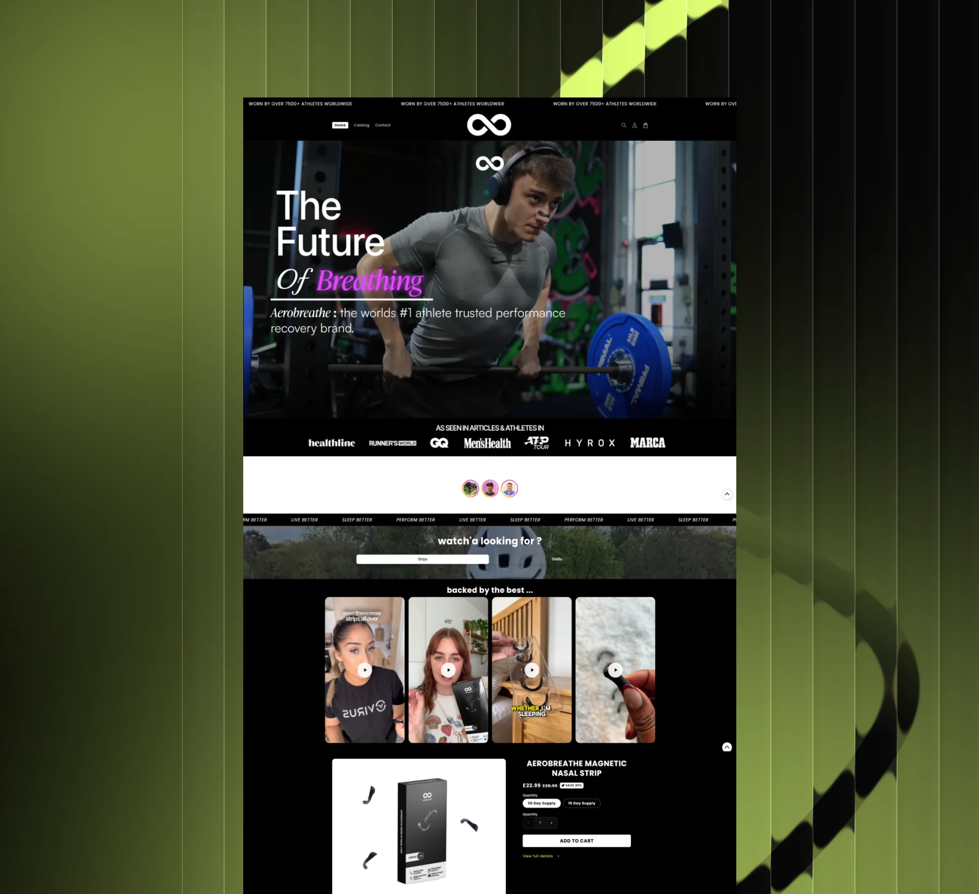 Aerobreathe responsive website design by Shahroz showing the full homepage experience