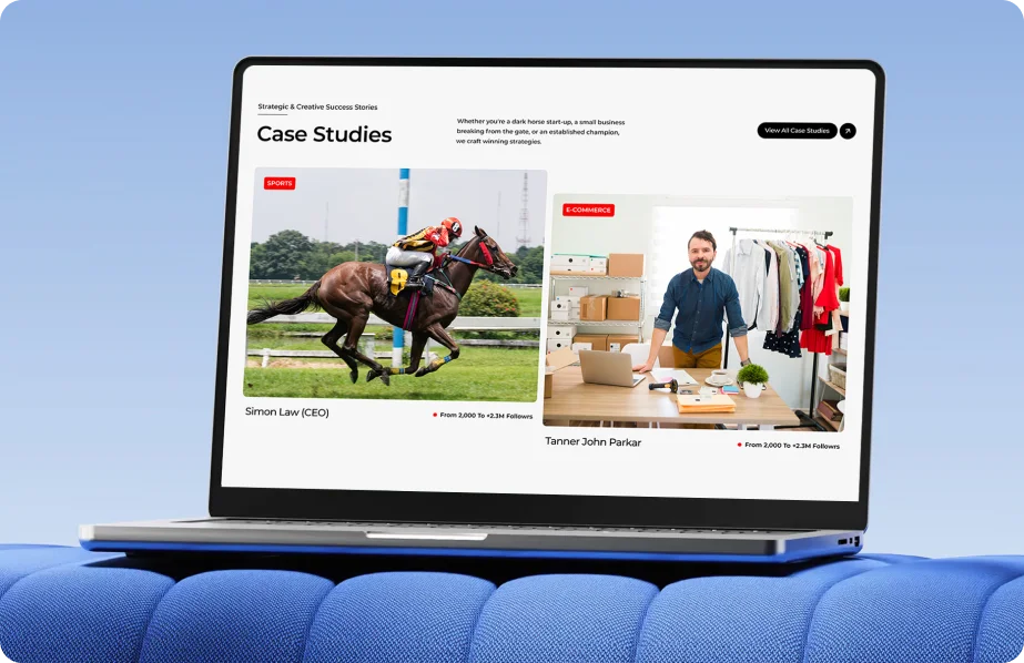 CEM Media homepage UX and website design shown on a laptop